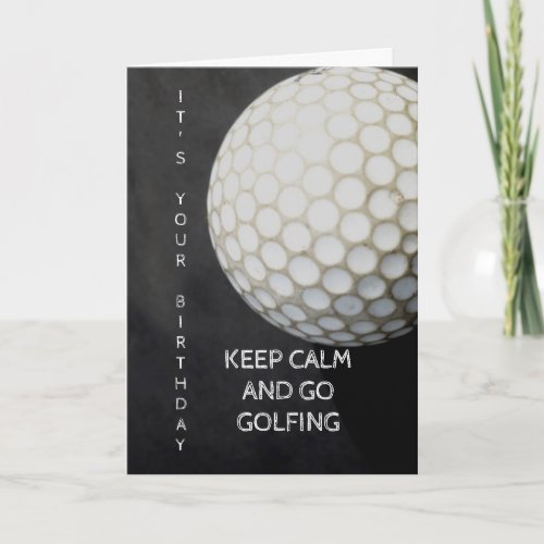 golf ball birthday card for golfer