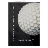 golf ball birthday card for golfer (Front)