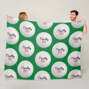 Golf Ball Birthday Party - 50th or Other Year Fleece Blanket