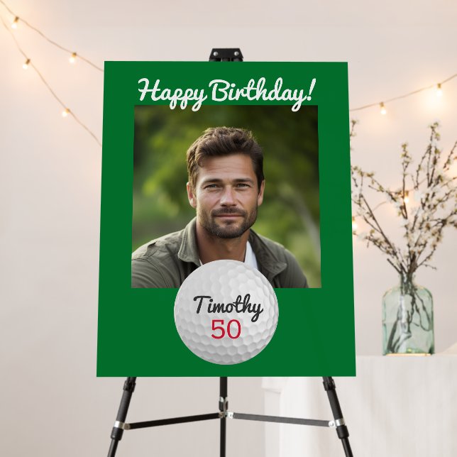 Golf Ball Birthday Party - 50th or Other Year Foam Board (In Situ (Stand))