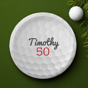 Golf Ball Birthday Party - 50th or Other Year Paper Plates