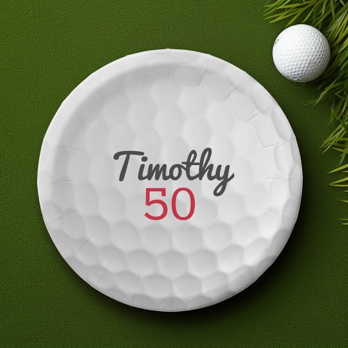 Golf Ball Birthday Party _ 50th or Other Year Paper Plates