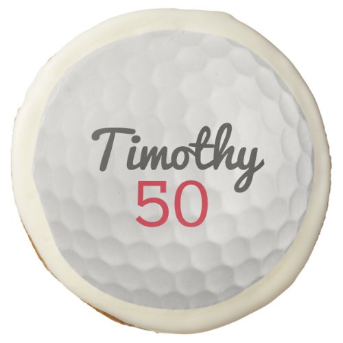 Golf Ball Birthday Party _ 50th or Other Year Sugar Cookie