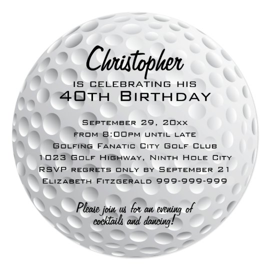 Golf Ball Birthday Party Card