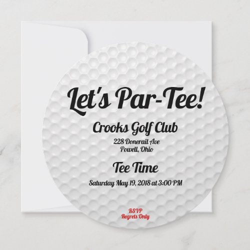 Golf Ball Birthday Party Invitation