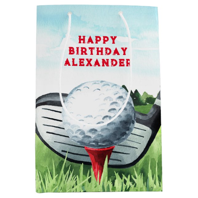 Golf Ball Birthday Small Gift Bag (Front)