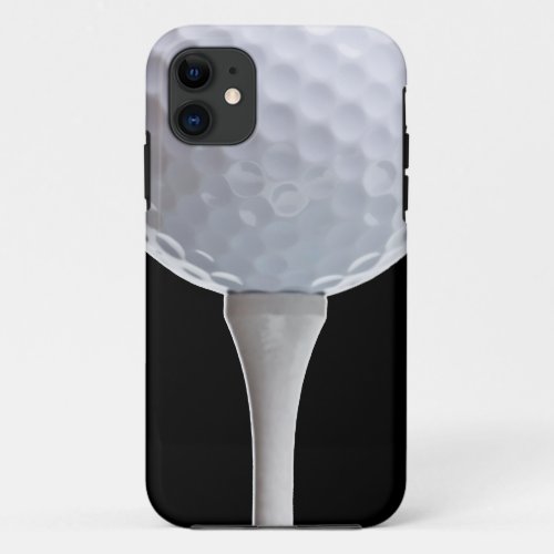 Golf Ball Black Background Golfing Sports Template iPhone 11 Case
