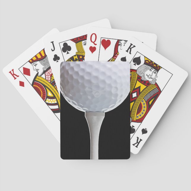 Golf Ball Black Background Golfing Sports Template Poker Cards (Back)
