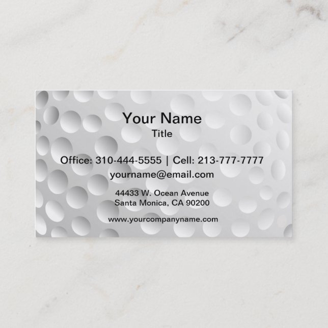 Golf Ball Business Card (Back)