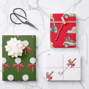 Golf ball cart iron for golfer wrapping paper sheets