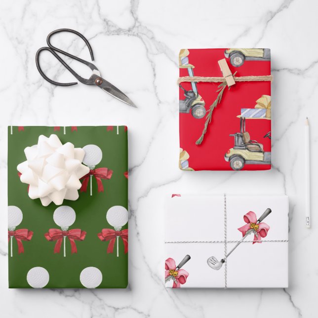 Golf ball cart iron for golfer wrapping paper sheets (Front)