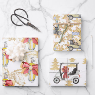 Golf ball cart iron for golfer wrapping paper sheets