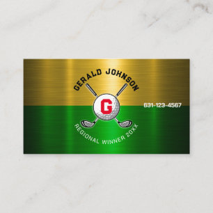 Golf Ball Centered Monogram Design Business Card