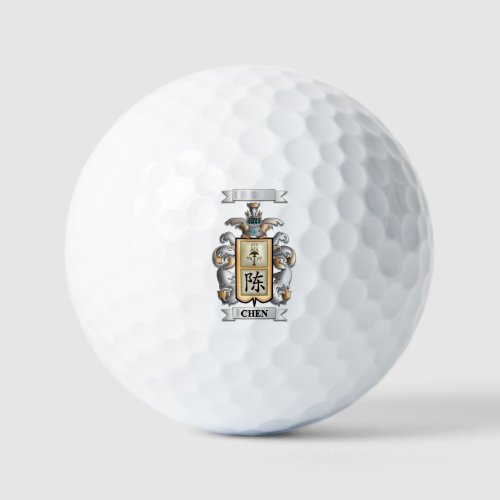 Golf Ball Chen Surname And Shield