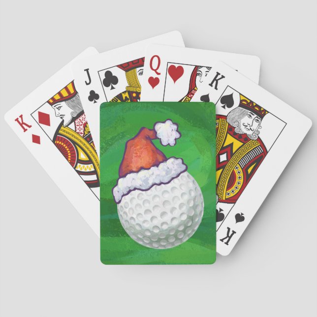Golf Ball Christmas Hats Poker Cards (Back)