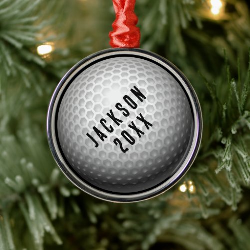 Golf Ball Christmas Metal Ornament