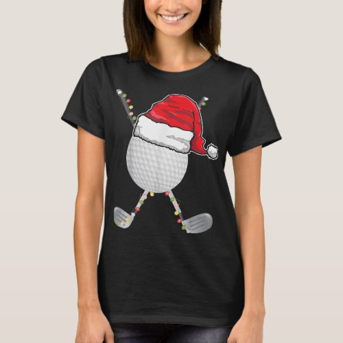 Golf Ball Christmas Santa Hat Funny Xmas Golfer Pa T_Shirt