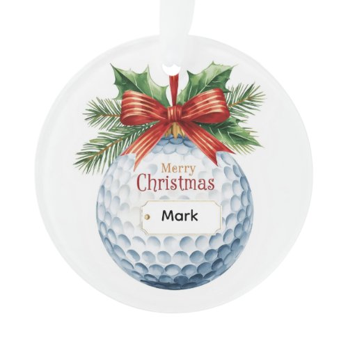 Golf Ball Christmas themed Ornament