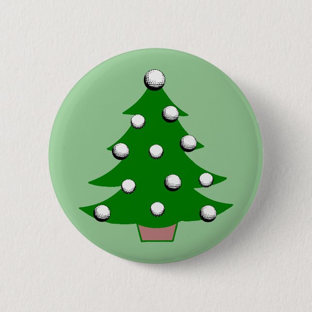 Golf Ball Christmas Tree Button (Front)
