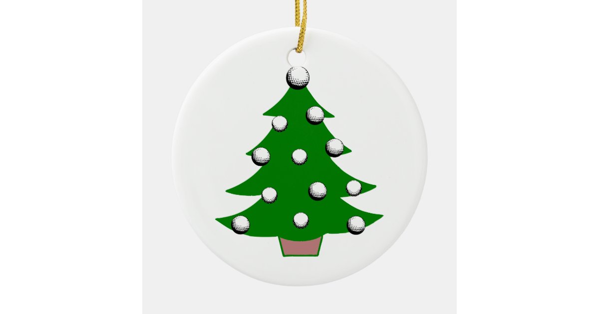 Golf Ball Christmas Tree Ceramic Ornament Zazzle Com