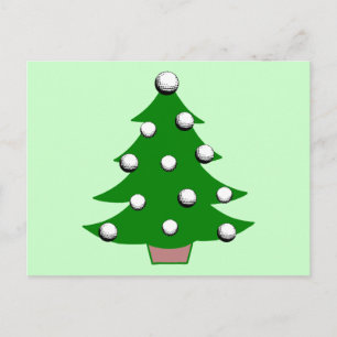 Golf Ball Christmas Tree Holiday Postcard