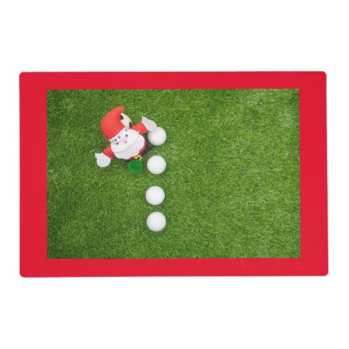 Golf Ball Christmas with Santa Claus on green Placemat