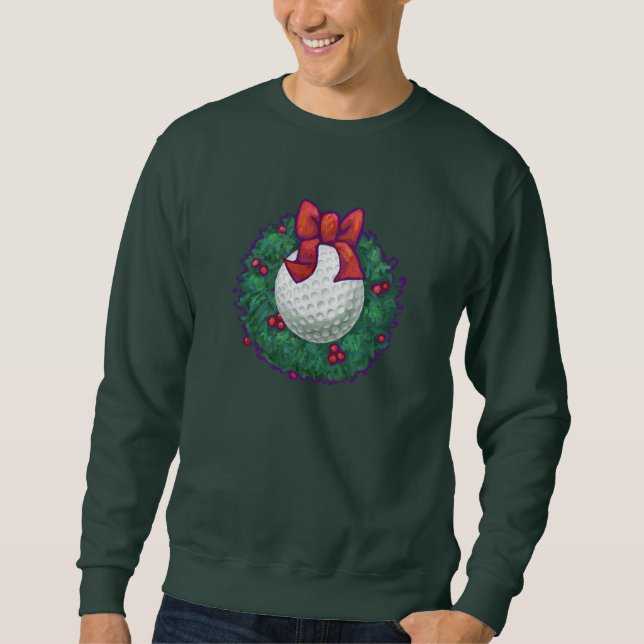 Golf Ball Christmas Wreath Sweatshirt (Front)