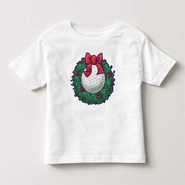 Golf Ball Christmas Wreath Toddler T-shirt (Front)