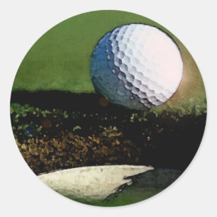 Golf Ball Classic Round Sticker