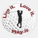 Golf Ball Classic Round Sticker at Zazzle