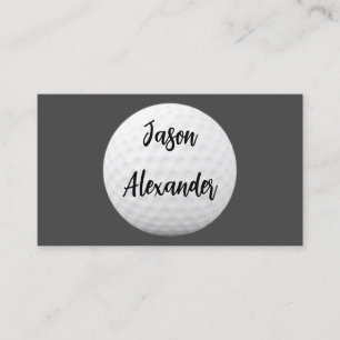 golf ball clean minimalist gray and white custom business card