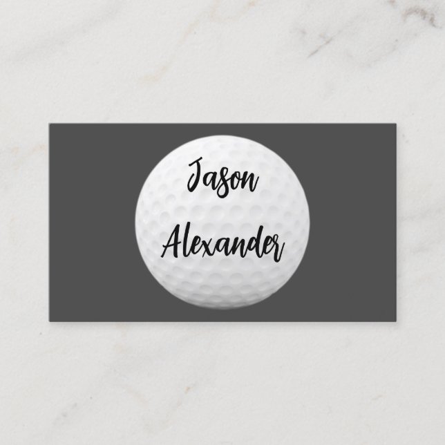 golf ball clean minimalist gray and white custom  business card (Front)
