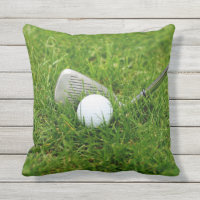 Golf Ball, Club, Iron and Green Grass