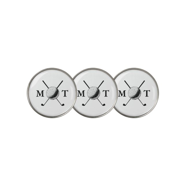 Golf Ball Club Personalized Initial Monogram Marker (3 Up)