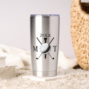 Golf Ball Club Personalized Initial Monogram Year Insulated Tumbler