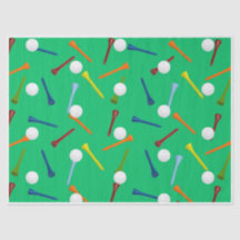 Golf Ball & Colorful Tee Tissue paper | Golf Party