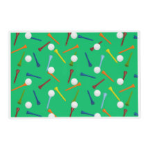 Golf Ball & Colorful Tee's Placemats | Golf party