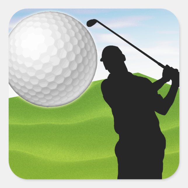 Golf Ball Coming at You Square Sticker (Front)