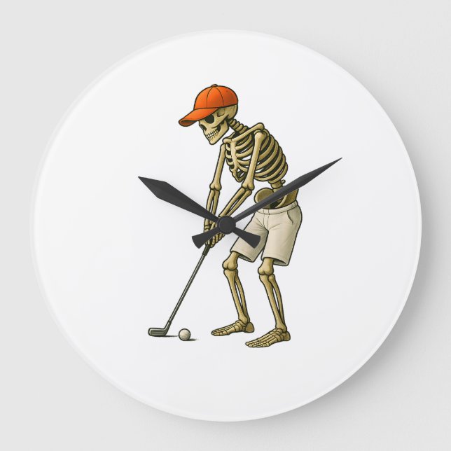 Golf Ball Costume - Pumpkin Skull Golf PWall Clock (Front)