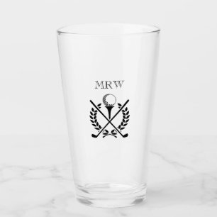 Golf Ball Custom Monogram Generic Crest Clubs Glass