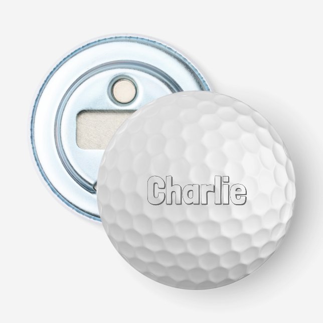 Golf Ball custom name Bottle Opener (Front)