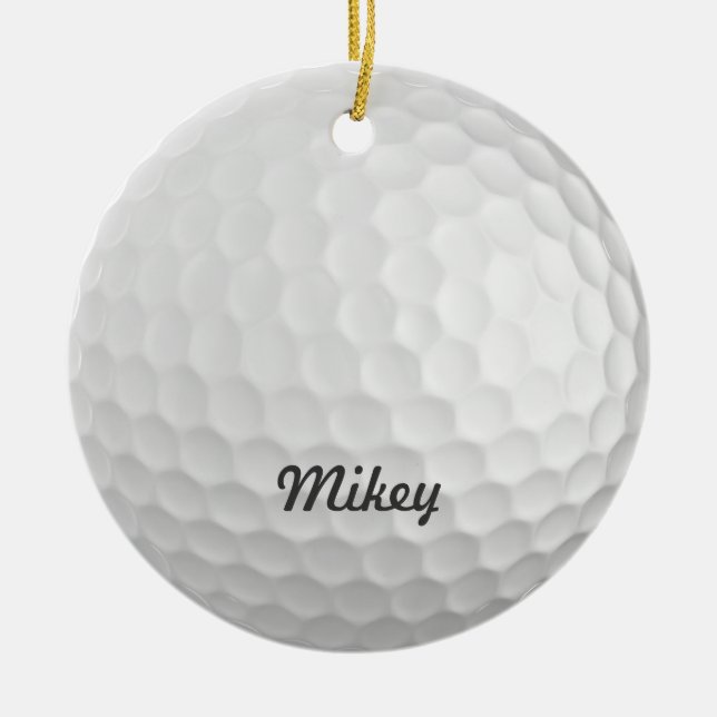 Golf Ball Customizable Ceramic Ornament (Front)