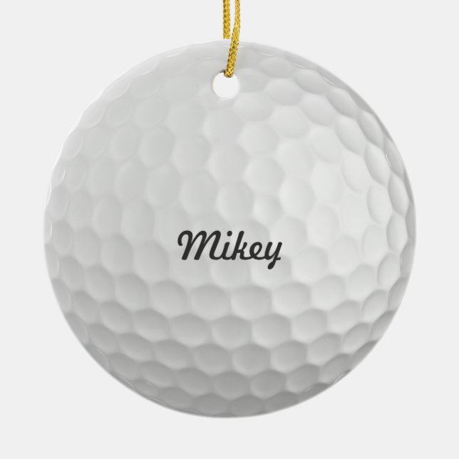 Golf Ball Customizable Ceramic Ornament (Front)