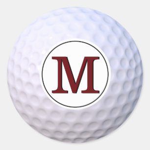 Golf Ball Customizable Monogram Classic Round Sticker