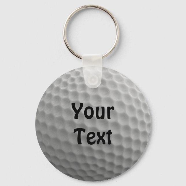 Golf Ball Customize Personalize Change Font Color Keychain (Front)