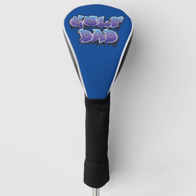 GOLF BALL Dad Fathers Day Golfer Graffiti blue Head Cover (Front)