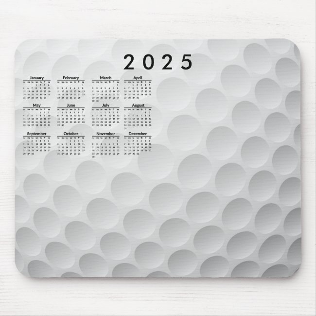 Golf Ball Design 2025 Calendar Mousepad