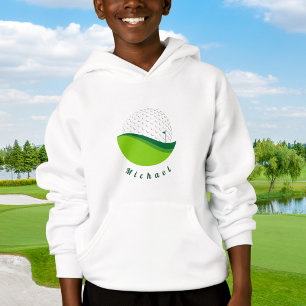 Golf Ball Design & Custom Boys Name Sports Golfer Hoodie