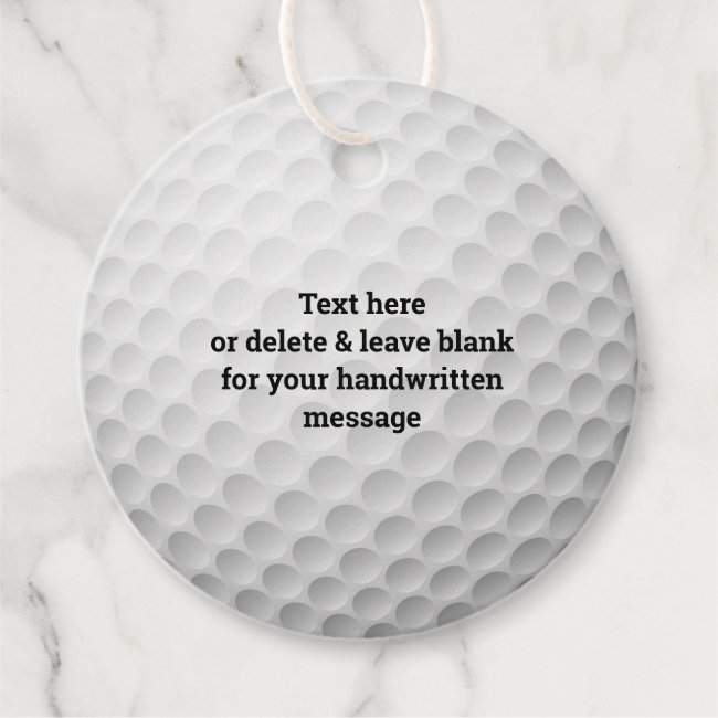 Golf Ball Design Favor Card