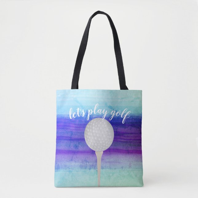 golf ball design for golfers purple and blue  tote bag (Front)